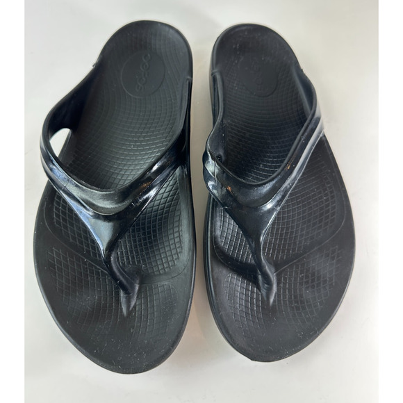 OOFOS OOlala Lightweight Comfort Thongs Flip Flop Sandals Black Women's Size 10 - Picture 2 of 15